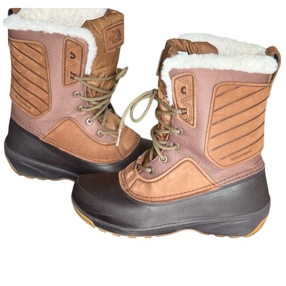 The North Face Shellista IV shorty Lace Snow Winter Boots Brown Womens 9.5 NEW - Picture 4 of 7